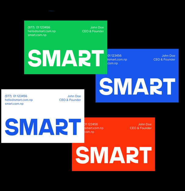 a group of business cards with smart phone phones