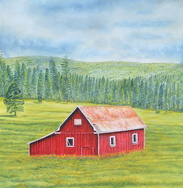 Mescalero Barn by New Mexico Artist John Dick-Peddie