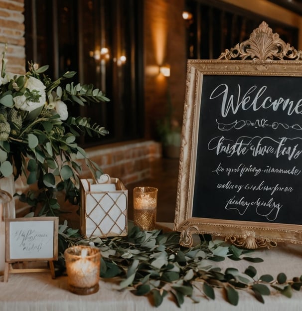 a sign that says welcome to the couple