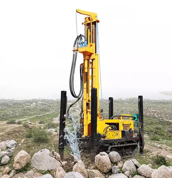 a drilling rig with a drilling machine