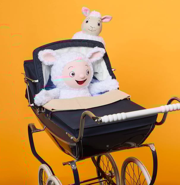 Lamb in a Pram toys for book readings and author visits.