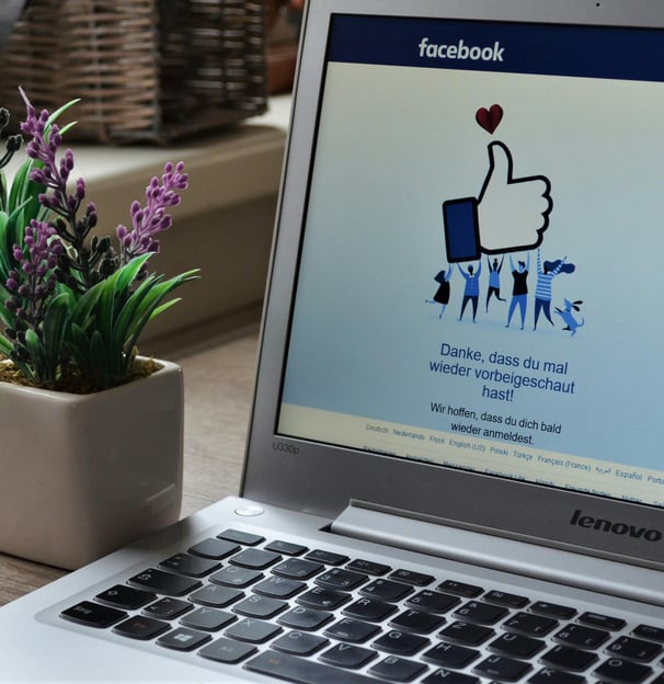 a laptop computer screen with a facebook like facebook like facebook