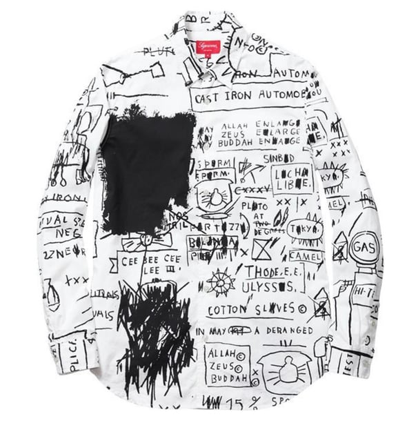 Supreme é conhecida por suas colaborações com artistas de rua, incluindo Jean-Michel Basquiat