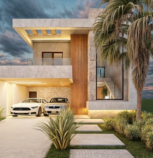 Projeto residencial moderno em Porto Feliz - Aborin Arquitetura