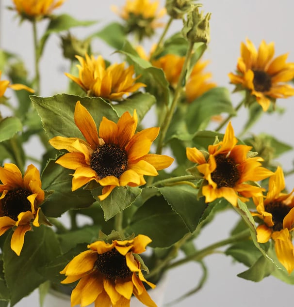 yellow faux sunflowers