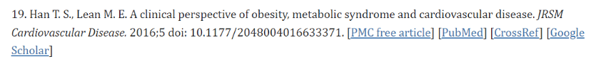 Reference list — Including the full source of scientific studies