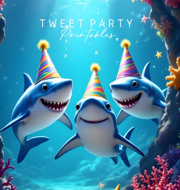 Shark Birthday Invitation, Boy Pool Party Invitation, Cute Shark Invite