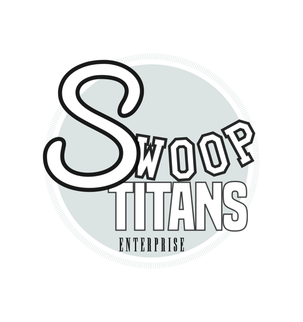 Swoop Titans Logo in black white and grey