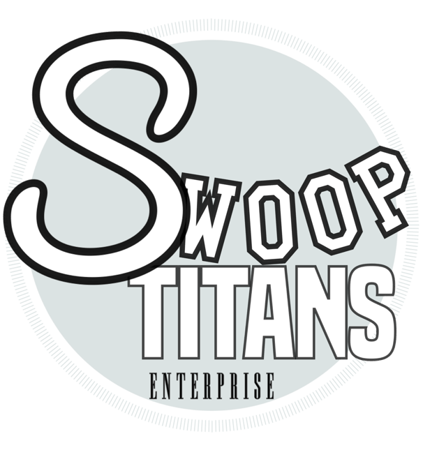 Swoop Titans Logo in black white and grey