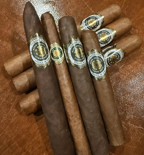 Cubano Club cigars: Maduro Salomón, Habano Lancero, San Andrés Maduro, Habano Robusto & Habano Toro.