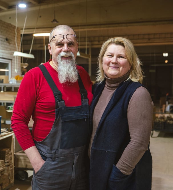 Gediminas Mikoliūnas ir Dalia Mikoliūnienė, GDM furniture įkūrėjai.