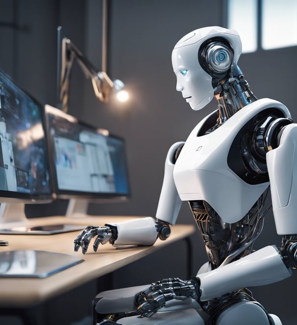 man in grey crew-neck t-shirt smiling to woman on counter