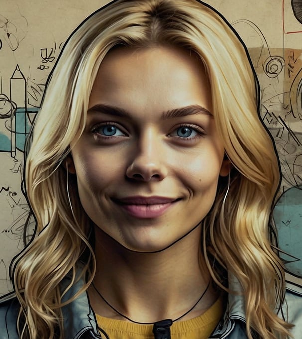 Portrait photo transformed into a painting with Doodlestyle 