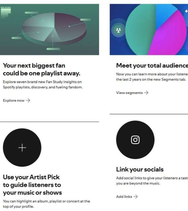 Spotify for artists page