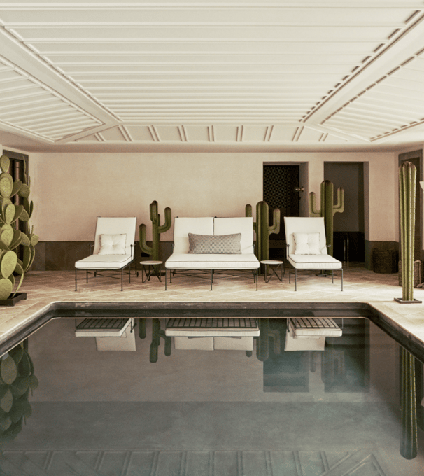 Heated indoor pool at Villa La Gratitud in Marbella