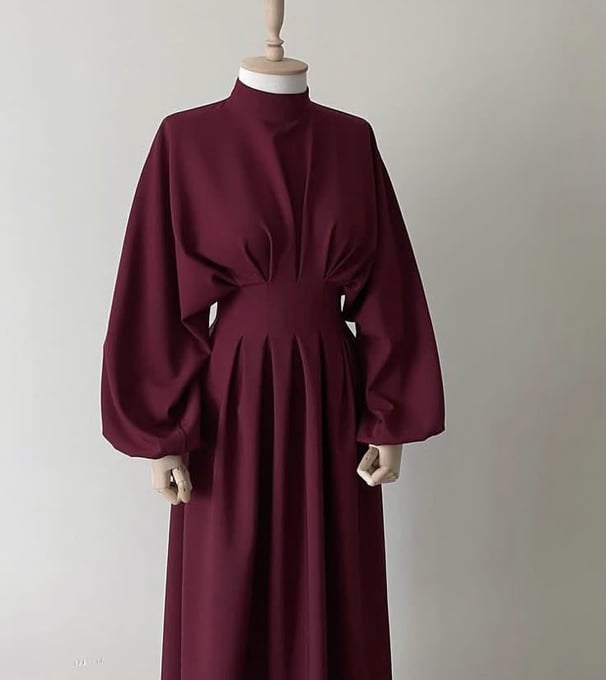 kaftan dress with pintucks