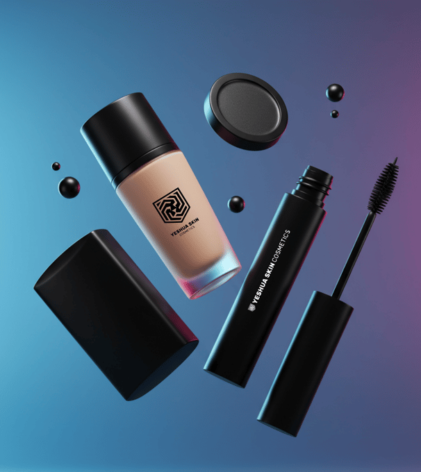 a variety of cosmetics products including mascara