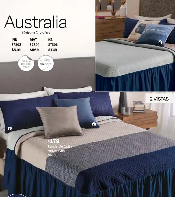 Colcha dos vistas modelo Australia de la marca Vianney