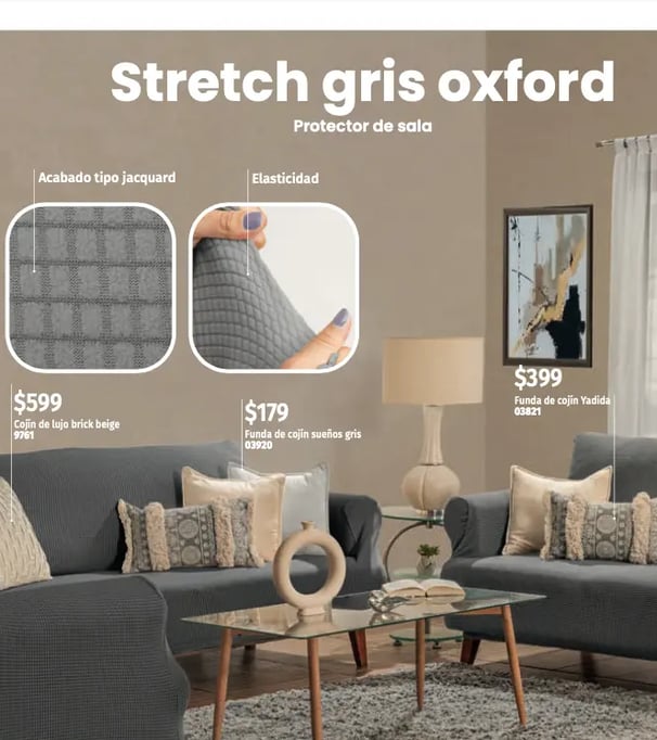 Funda de sillon modelo Stretch gris de la marca Intima hogar