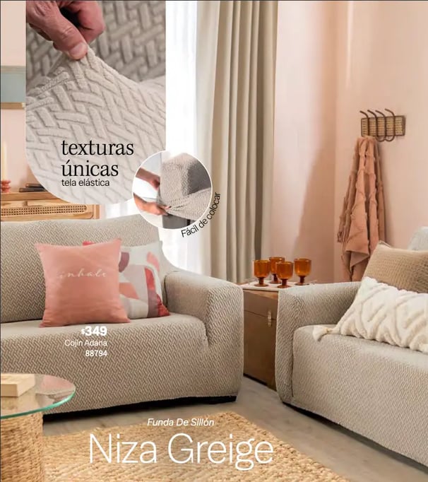 Funda de sillon modelo Niza Greige de la marca Vianney