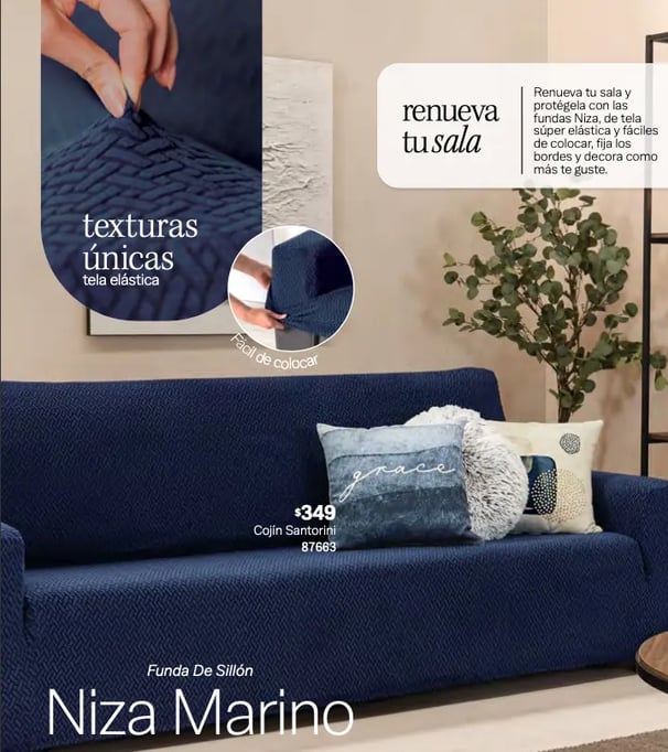 Funda de sillon modelo Niza Marino de la marca Vianney