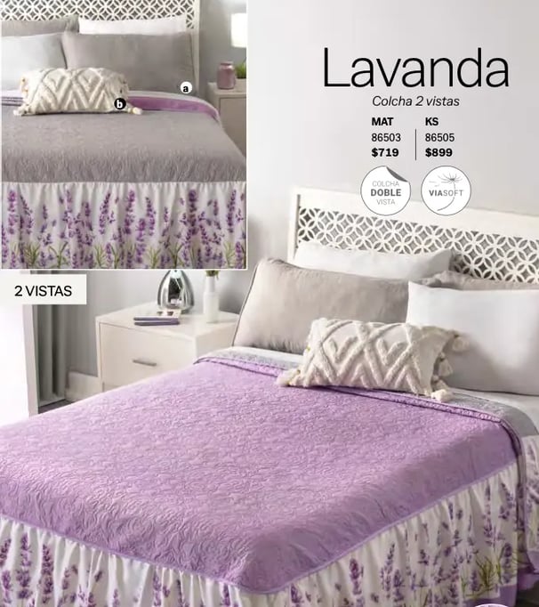 Colcha dos vistas modelo Lavanda de la marca Vianney