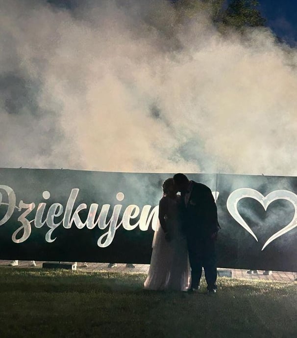 baner ślubny z napisem dziękujemy para młoda prezent dla rodziców i gości