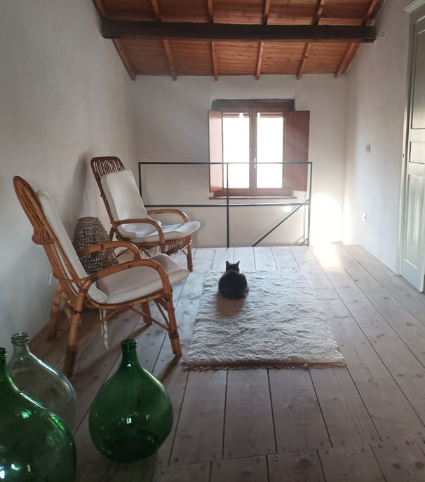 Interior, typical campidanese home in the village of Nurachi, Sardinia, Italy