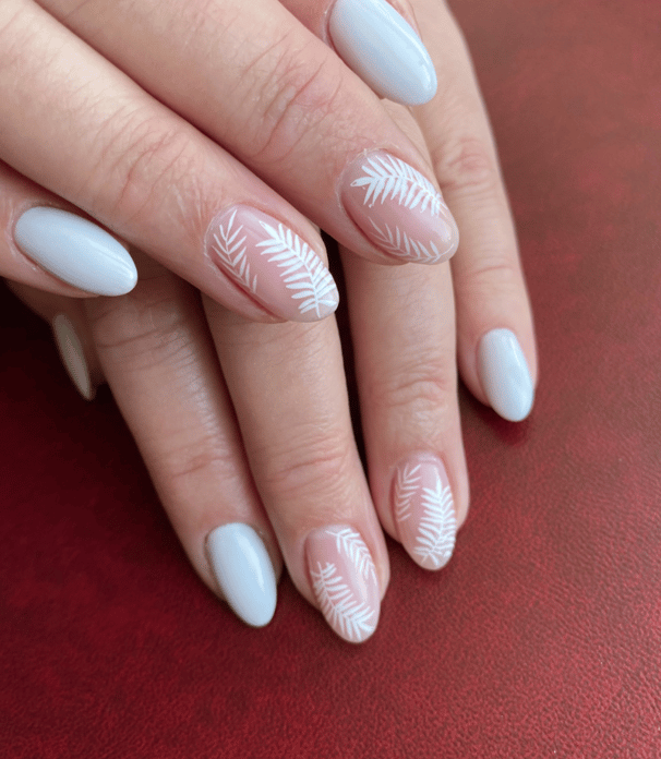 Milky White nails