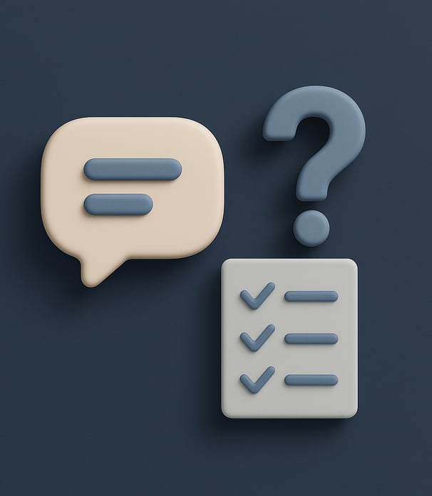 Iconos de preguntas frecuentes y respuestas clave sobre creación web para negocios.