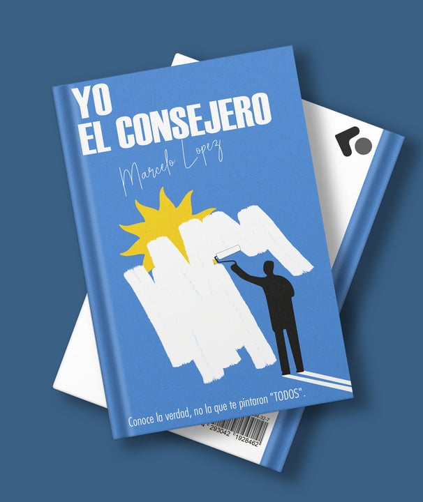 Libro politico celeste en un fondo infinito