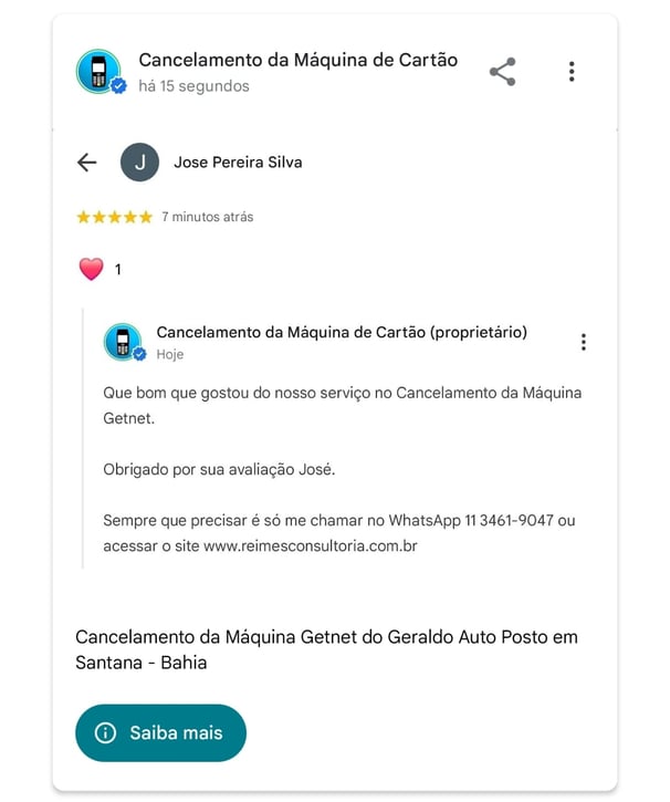 Cancelamento da Maquina Getnet do Geraldo Auto Posto em Santana Bahia