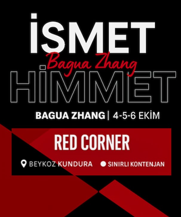 Flyer for Ismet Himmet’s Bagua Zhang seminar, Oct 4–6 at Red Corner, Beykoz Kundura, Istanbul.