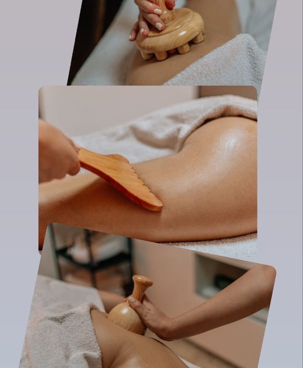 a woman getting a massage at a spa