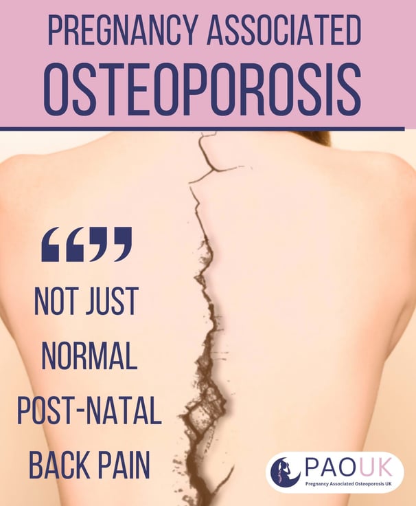 "Not just normal post-natal back pain" poster