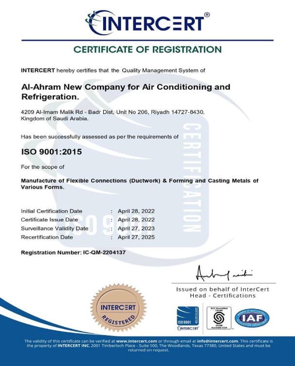 havc with iso 9001 certificate