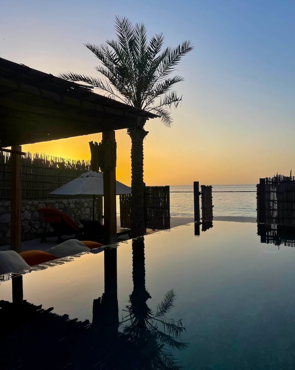six-senses-zighy-bay-oman-beach-villa-sunet-view