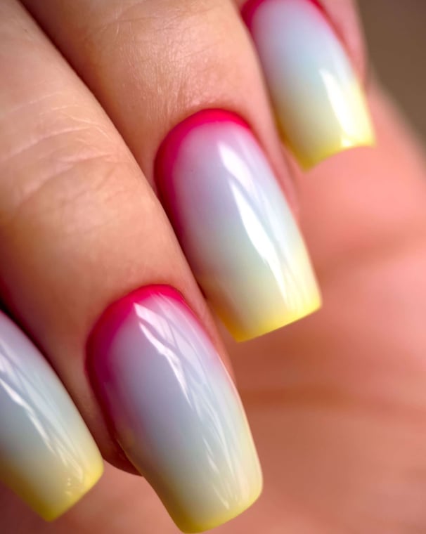 clorful ombre nails