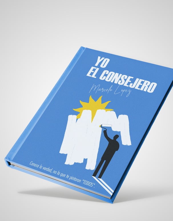Libro politico celeste en un fondo infinito