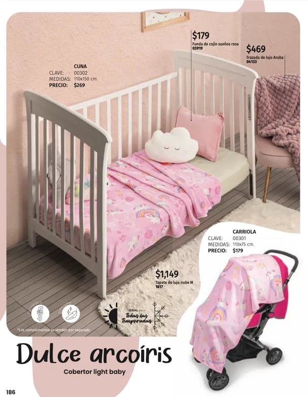 Cobertor rosa modelo Dulce arcoiris de la marca Intima hogar