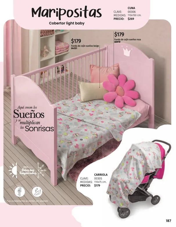 Cobertor rosa modelo Maripositas de la marca Intima hogar