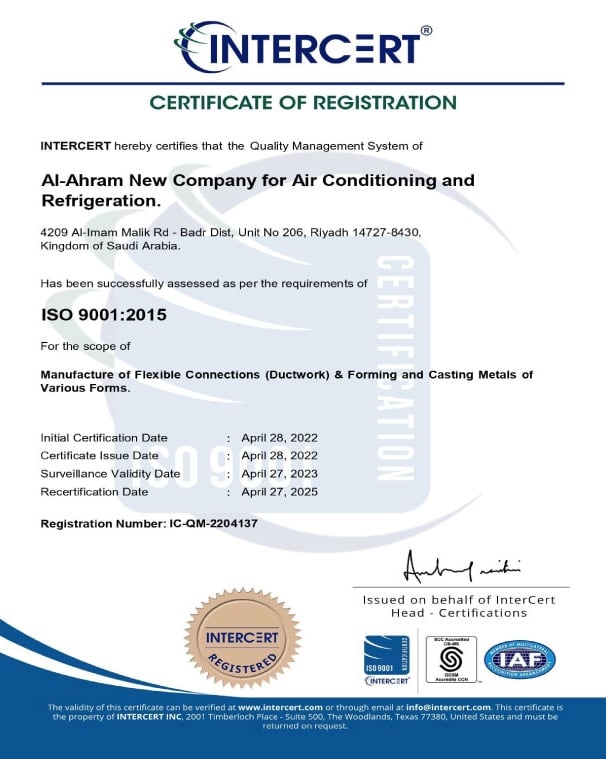 havc with 9001 iso9001 certification