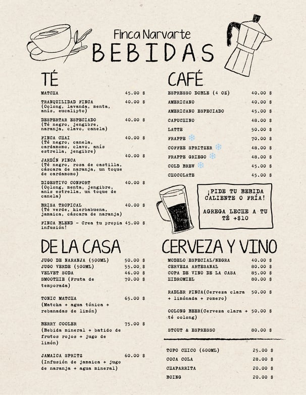 Smoothies naturales y café artesanal en cafetería Finca Narvarte, CDMX