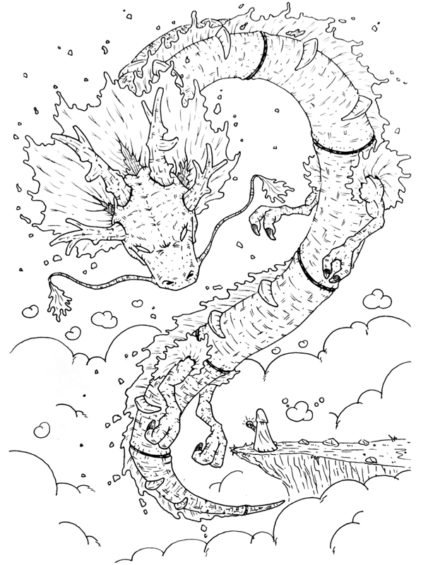 ink art - eternal dragon
