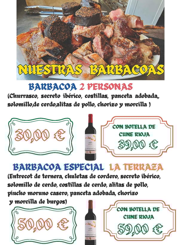 a menu of a restaurant with a menu for a restaurant