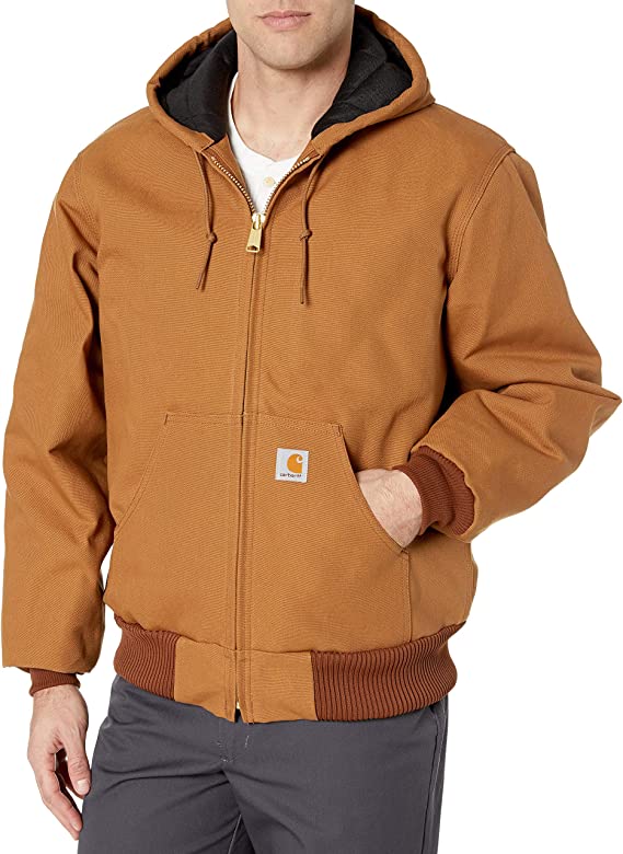 Carhartt Men's Loose Fit Firm Duck Insulated Flannel-Lined Active Jacket