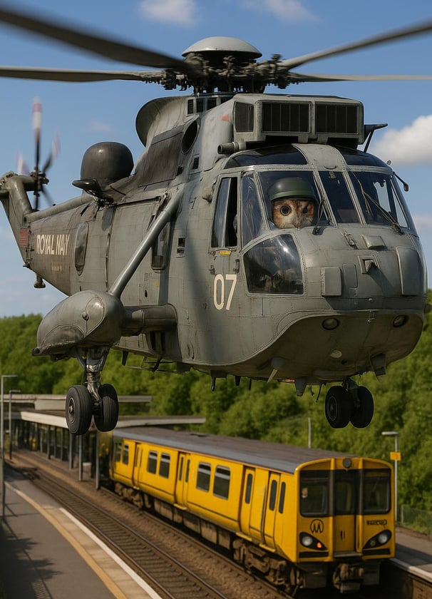 A helicopter owl