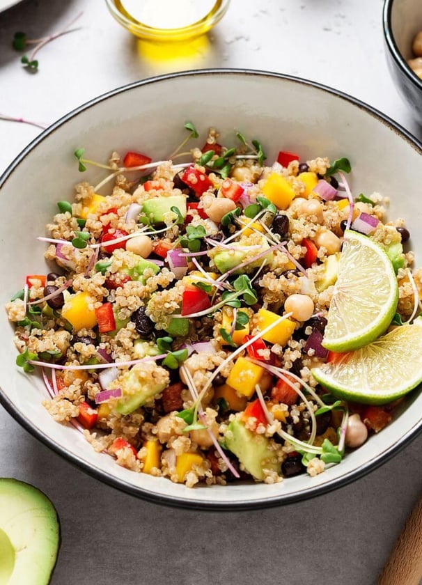 quinoa avocado protein breakfast bowl