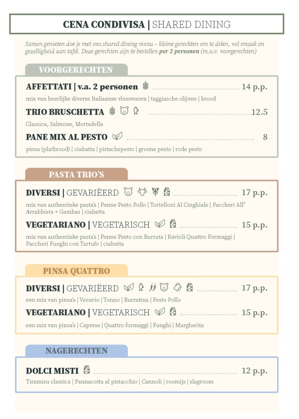 shared dining pasta trio pinsa quattro nagerechten