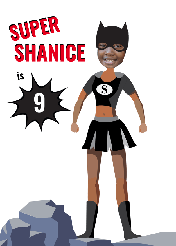 a woman in a costume that says super - girl